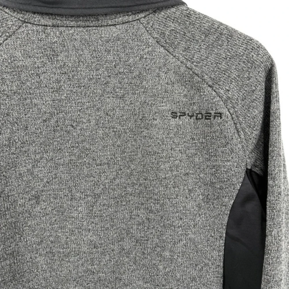 Spyder Outbound Mens XL Pre-Owned‎ Gray Black 1/4 Zip Fleece Pullover Jacket Top